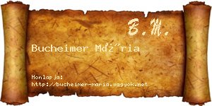Bucheimer Mária névjegykártya